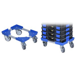 allit Transportroller EuroPlus Roll it K450, blau Rahmen aus Metall, Ecken aus ABS-Kunststoff, 4 Lenkrollen - 1 Stück (454385)