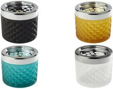 APS Windaschenbecher, matt-türkis aus Glas gefrosted, Metall verchromt, mit Bajonett - 1 Stück (584)