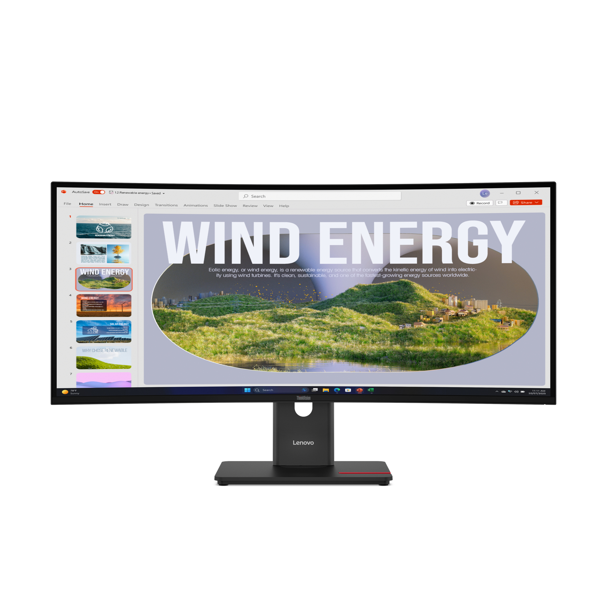 Lenovo ThinkVision T34WD-40 34" Curved WQHD 3440 x 1440 120 Hz VA Schwarz