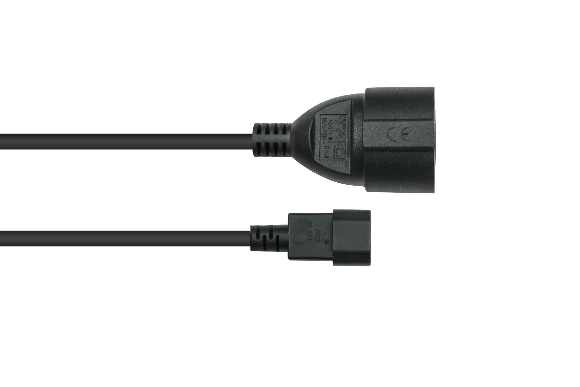 Kabelmeister SK1402-S002 Stromkabel 0,15 m IEC C14 auf Schutzkontakt Typ F Schwarz