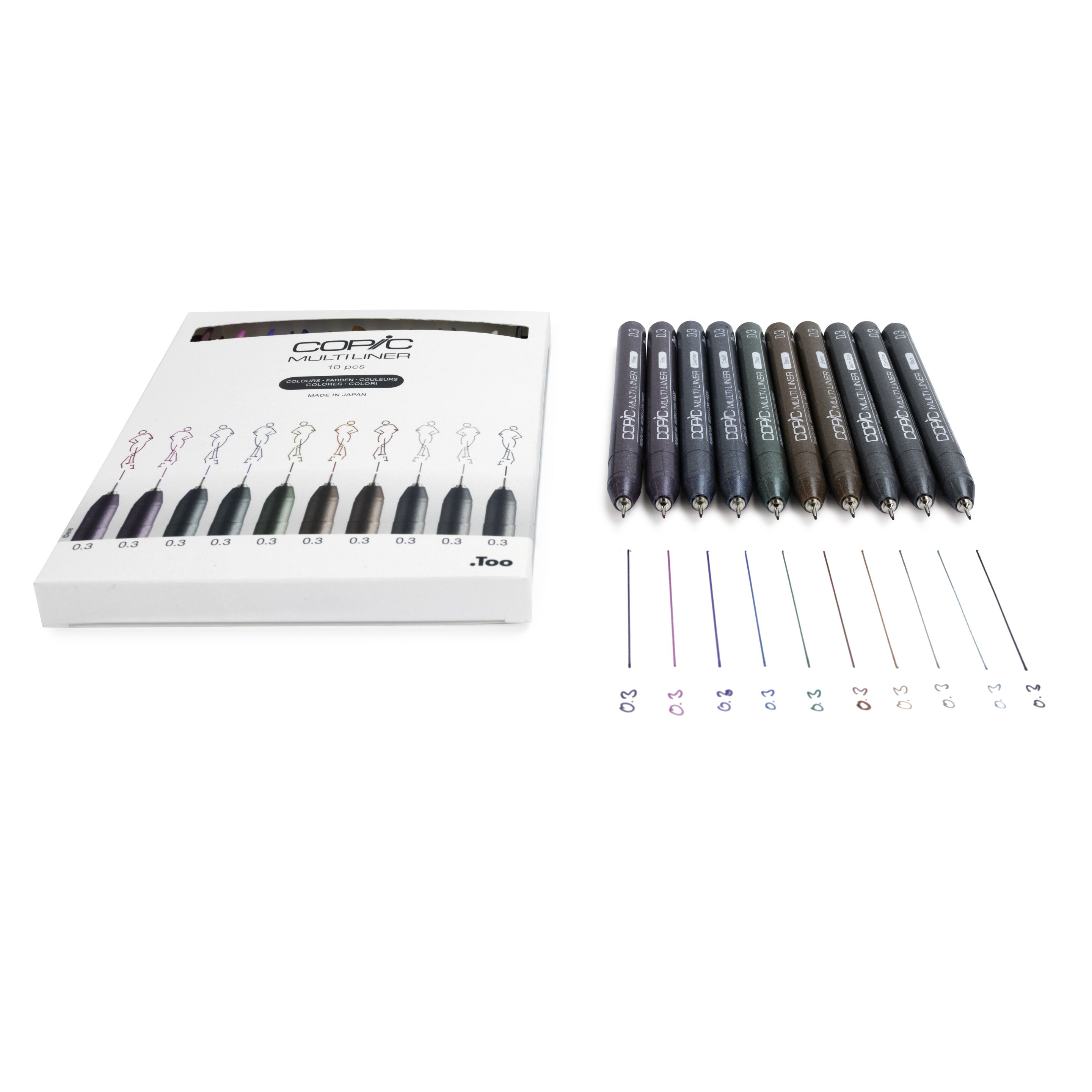 COPIC Multiliner Color Fineliner 0,3 mm 10 St. Mehrfarbig