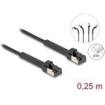 Delock RJ45 Slim Netzwerkkabel Cat.6A U/FTP winkelbar schwarz 0.25 m (80932)
