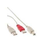 InLine® USB 2.0 Y-Anschlußkabel, 2x Stecker A an Stecker B, 1,0m (34510X)