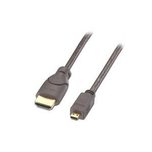 Lindy High-Speed-HDMI®-Kabel, Typ A/D (Micro), 0,5m Monitorkabel mit Micro HDMI Typ D Stecker an HDMI Typ A Stecker (19-polig, vergossen) für digital angesteuerte Monitore, Projektoren, Plasma- und LCD-TVs (41350)