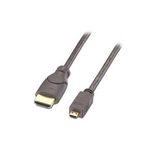 Lindy High-Speed-HDMI®-Kabel, Typ A/D (Micro), 0,5m Monitorkabel mit Micro HDMI Typ D Stecker an HDMI Typ A Stecker (19-polig, vergossen) für digital angesteuerte Monitore, Projektoren, Plasma- und LCD-TVs (41350)