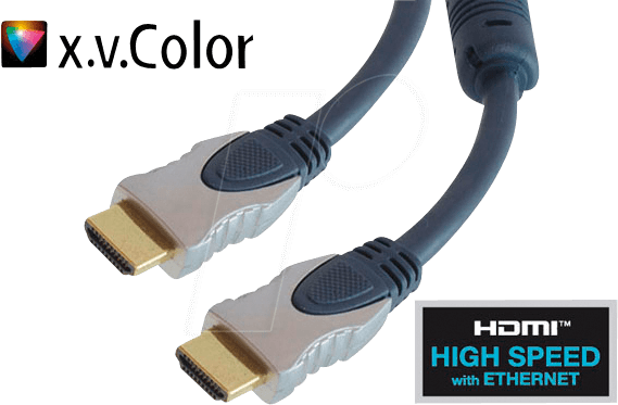 shiverpeaks sp-PROFESSIONAL HDMI-Kabel 1 m HDMI Typ A (Standard) Blau - Chrom (SP77470)