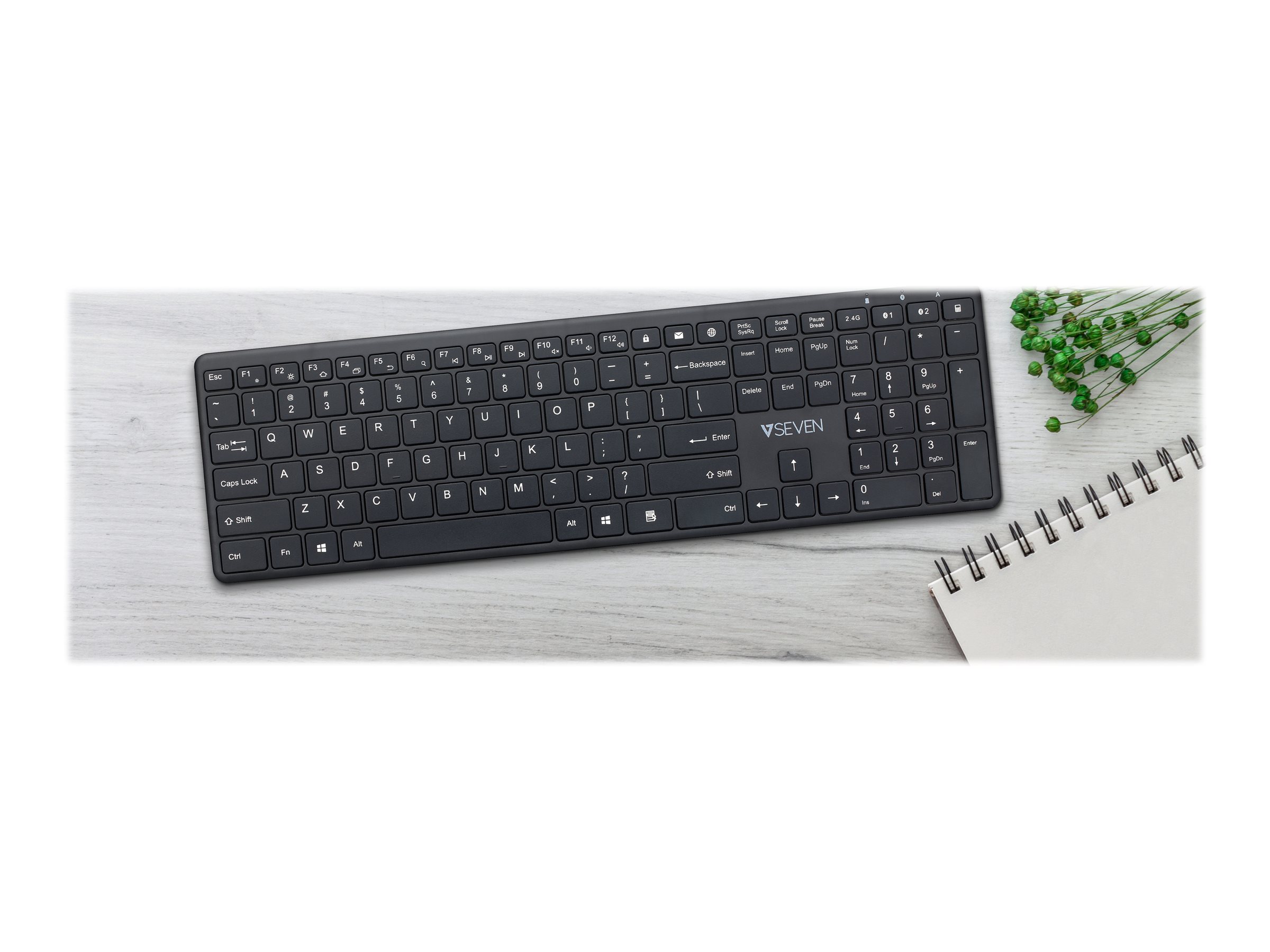 V7 KW550DEBT Kabellose Tastatur Bluetooth 2.4 GHz QWERTZ Deutsch Schwarz