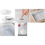 metaltex Universal Abfluss-Abdeckung, Silikon, weiß 2in1 mit Siebeinsatz und Verschluss, für alle - 1 Stück (297558000)