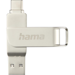 Hama C-Rotate Pro USB-Stick 128 GB USB Type-A / USB Type-C 3.2 Gen 1 (3.1 Gen 1) Silber (00182491)