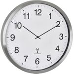 TFA Dostmann 60.3548.02 Funk Wanduhr 508 mm x 65 mm Weiß, Silber Großes Display (60.3548.02)