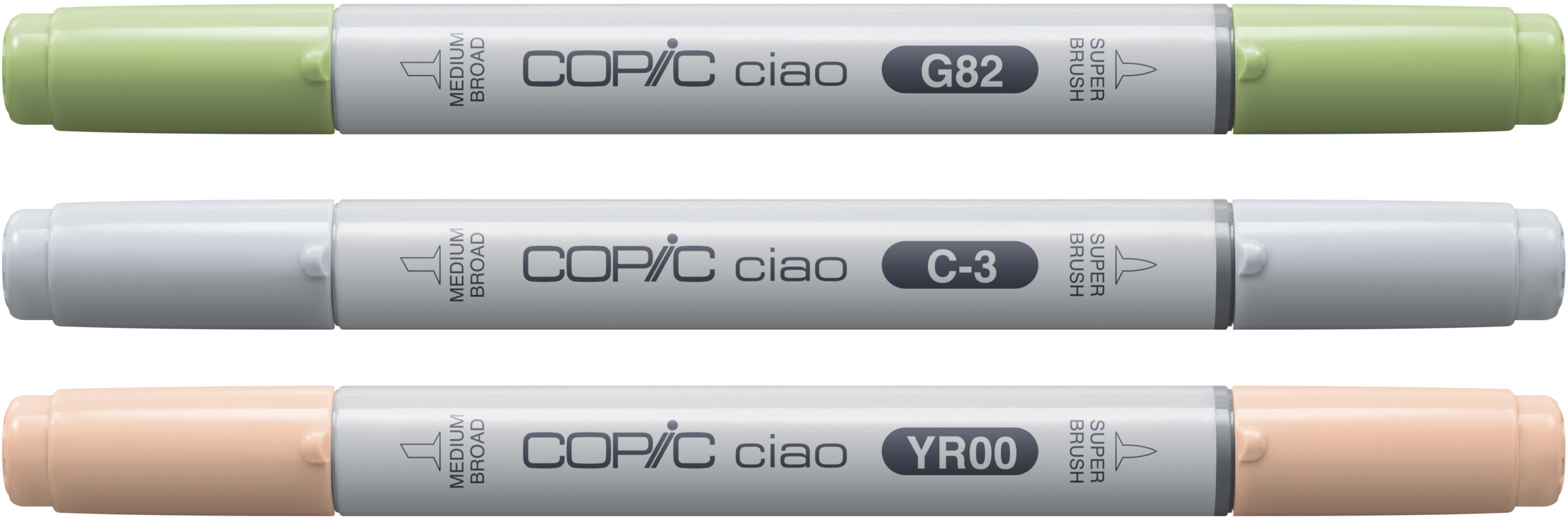 COPIC Ciao Natural Palette Layoutmarker-Set 1,0 + 6,0 mm, 3 Stück, farbsortiert