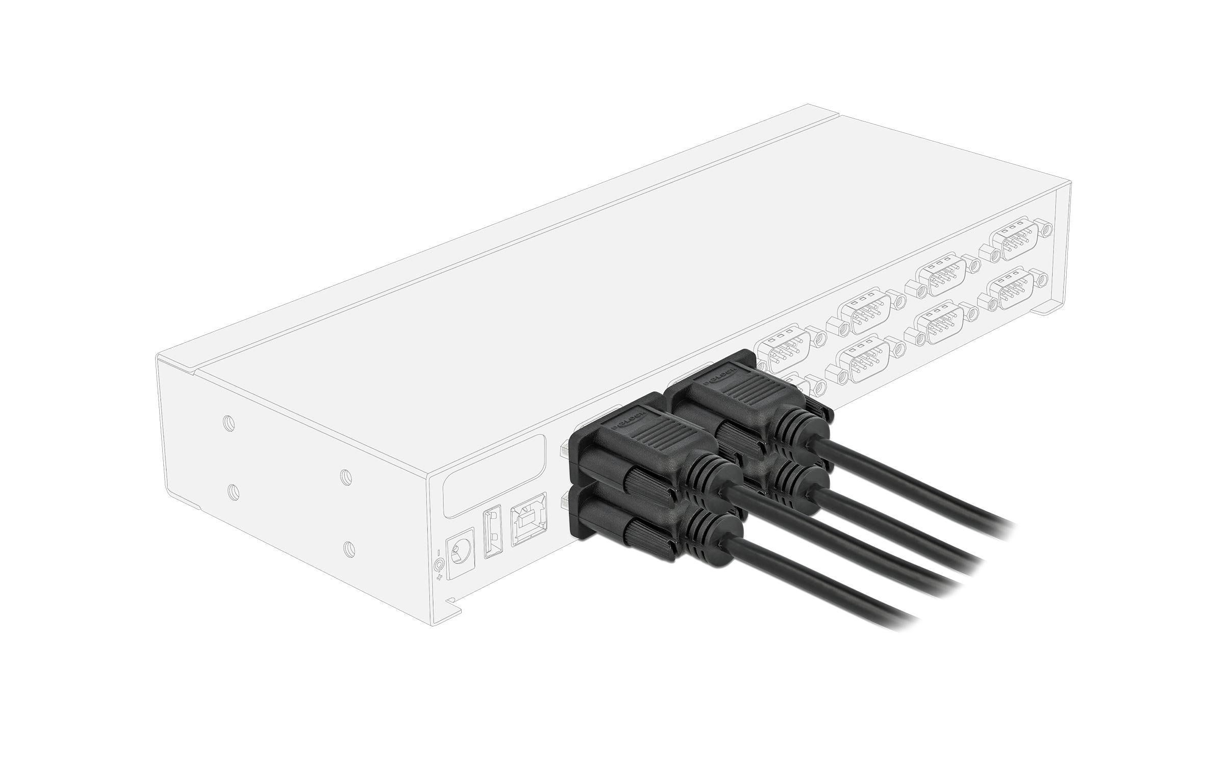 Delock 86599 Serielles Verlängerungskabel RS-232 D-Sub9 Stecker zu Buchse 10 m Schwarz