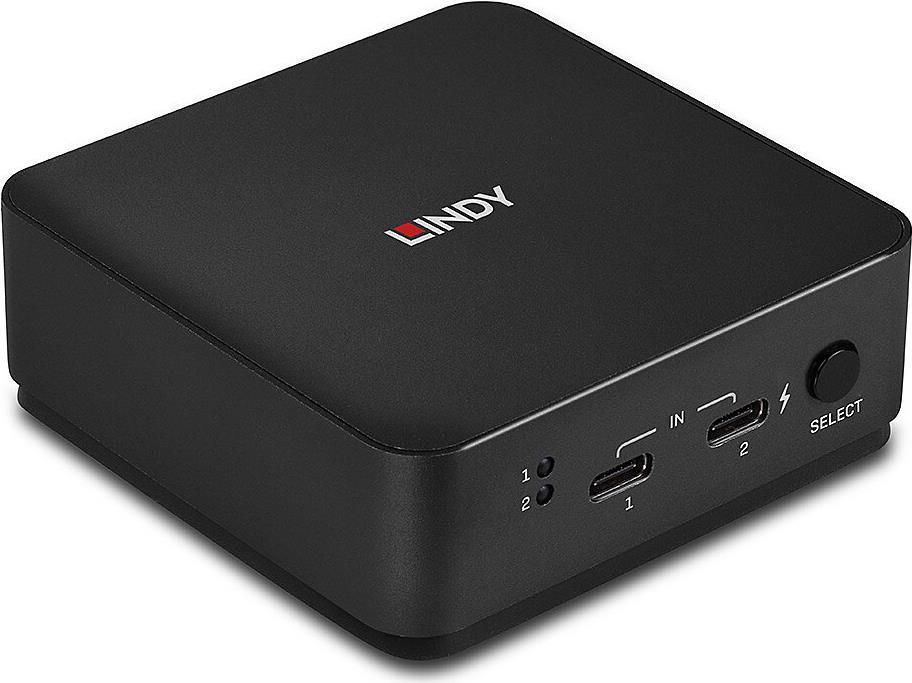 Lindy 2 Port Type C Dual HDMI 4K60 KVM Switch - Schaltet zwischen 2 mit Typ C Alt Mode ausgestatteten Geräten von einer einzigen Konsole um (42321) (geöffnet)