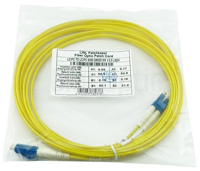 BlueOptics SFP3131BU2.5MK Duplex LWL Patchkabel LC-UPC/LC-UPC 2,5 m Gelb