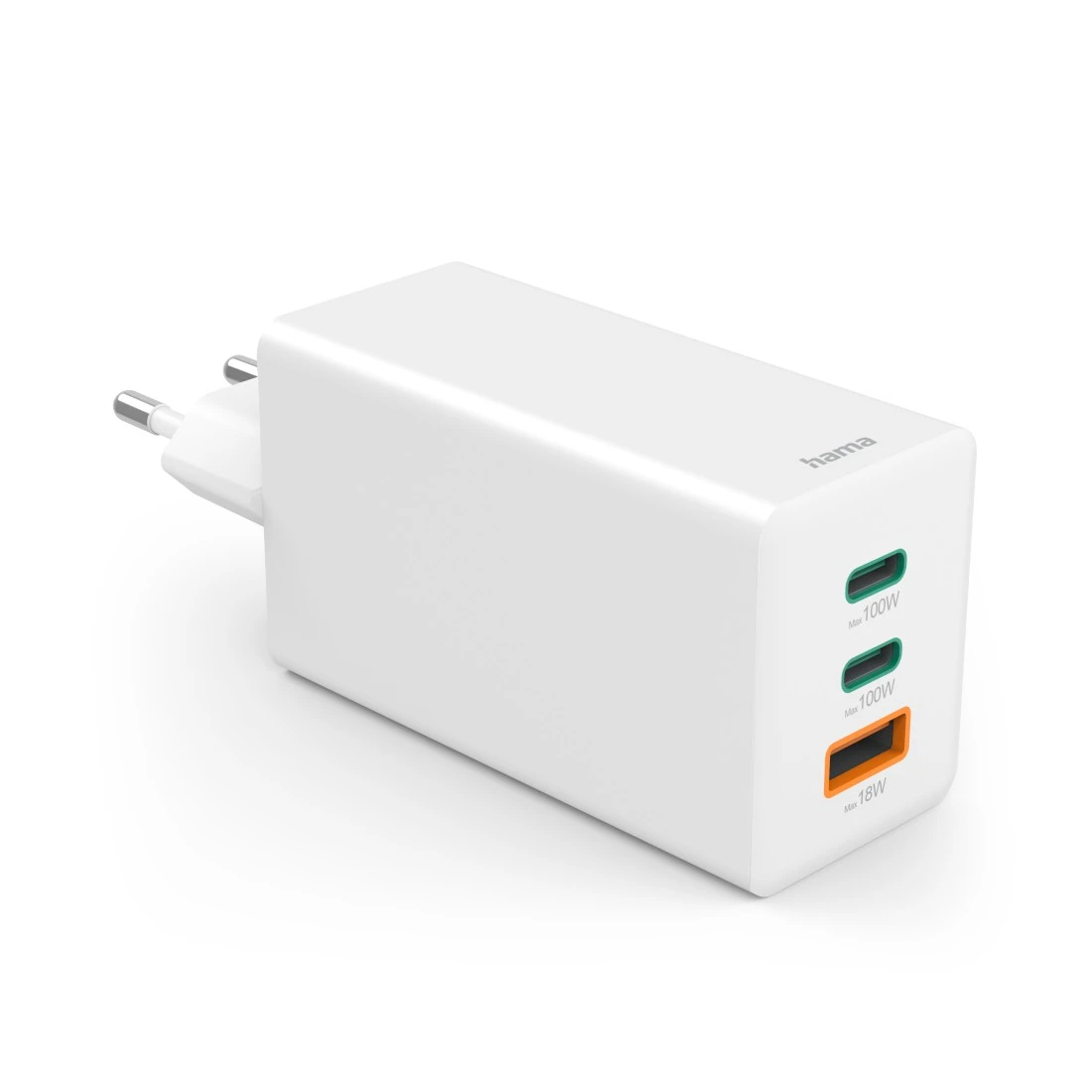 Hama Netzteil GaN 2x USB-C PD 1x USB-A QC 100 W Weiß