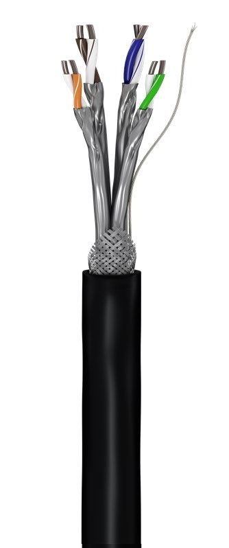 goobay CAT 6 Outdoor Netzwerkkabel S/FTP (PiMF) 100 m Schwarz
