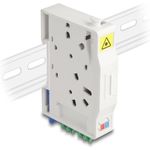 Delock LWL Anschlussdose für Hutschiene mit Spleißhalter und 2 x LC Duplex Kupplung (85936)