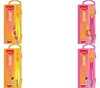 Maped Zirkelkasten STUDY NEON, farbig sortiert für Kinder ab 6 Jahre, Metallschenkel, ergonomisches Kopf - 1 Stück (199500)