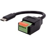 EXSYS GmbH Kabel-Adapter USB-C Stecker zu 5-pin Terminal Block mit Drucktaster, USB 2.0, 15 cm (EX-49123)
