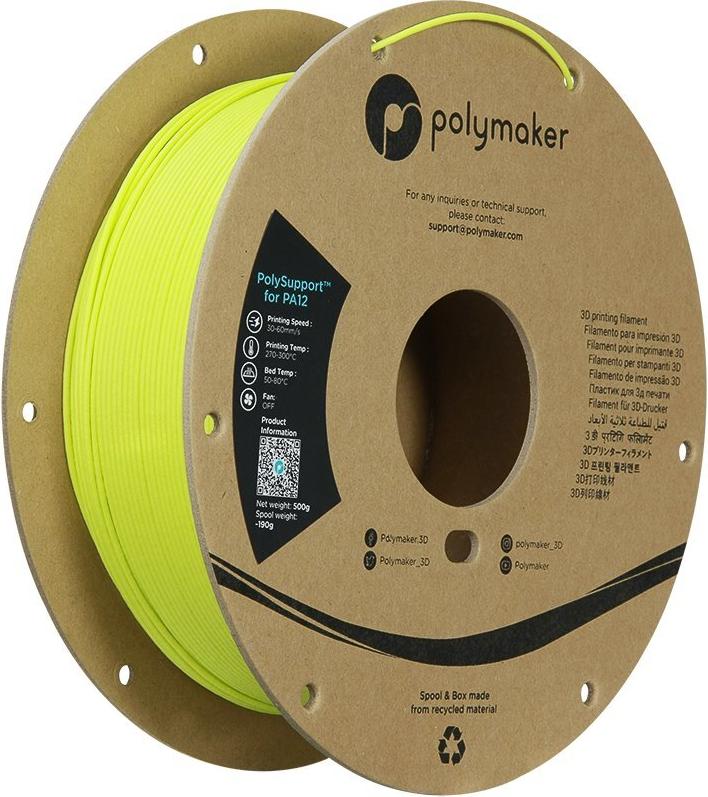 PA12-BREAKAWAY 1,75mm GR. GREEN 0,5kg POLYMAKER POLYSUPPORT 3D FILAMENT (PW01001)