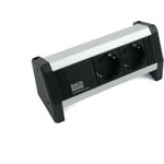 Bachmann DESK Tischsteckdose 2-fach, Farbe: Inox mit Gerätezuleitung , Stromeingang: 0,2 m mit GST18 , inkl. Haltewinkel , 1,0 m separate Gerätezuleitung GST18/Schutzkontakt (9.020.095)