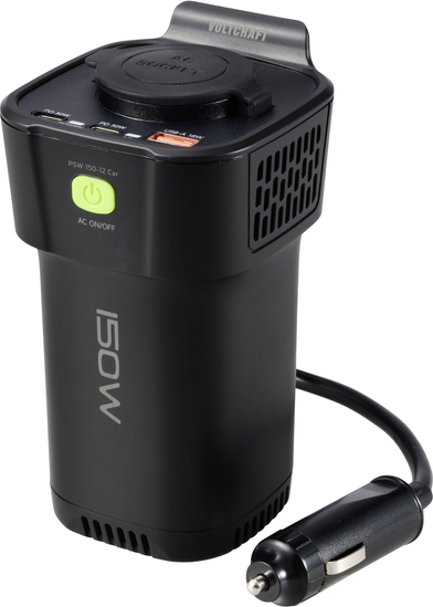 Voltcraft Wechselrichter MSW 150-12 Car Dosenform 150W für KFZ-Getränkehalter
