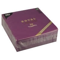 PAPSTAR Servietten "ROYAL Collection", lila aus Tissue, 1/4 Falz, 4-lagig, Maße: 400 x 400 mm, - 1 Stück (10820)