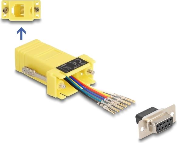 Delock D-Sub 9 Pin Buchse zu RJ12 Montagesatz gelb (67081)