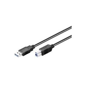 Wentronic Goobay USB 3.0 SuperSpeed Kabel, Schwarz, 1 m - USB 3.0-Stecker (Typ A) > USB 3.0-Stecker (Typ B) (95719)