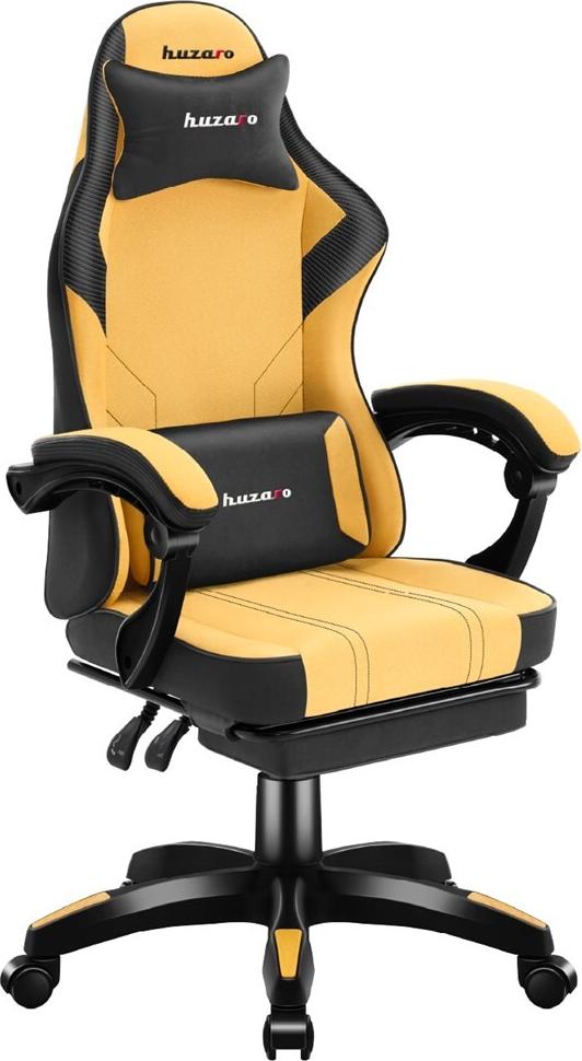 Huzaro Force 3.7 Gaming Stuhl Gelb - Ergonomisch bis 150 kg mit Fußstütze und Kissen