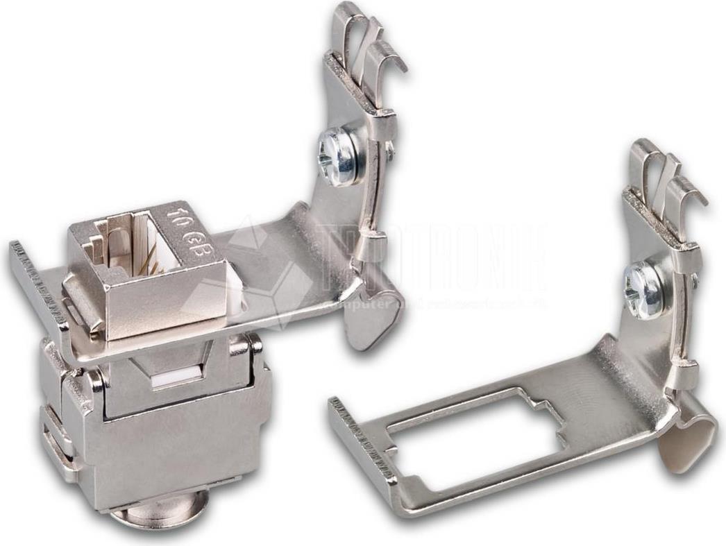 Wirewin Hutschienenadapter für Montage eines Keystone Jacks, Metall Keystone System (WKS DIN RAIL HOLDER 1)