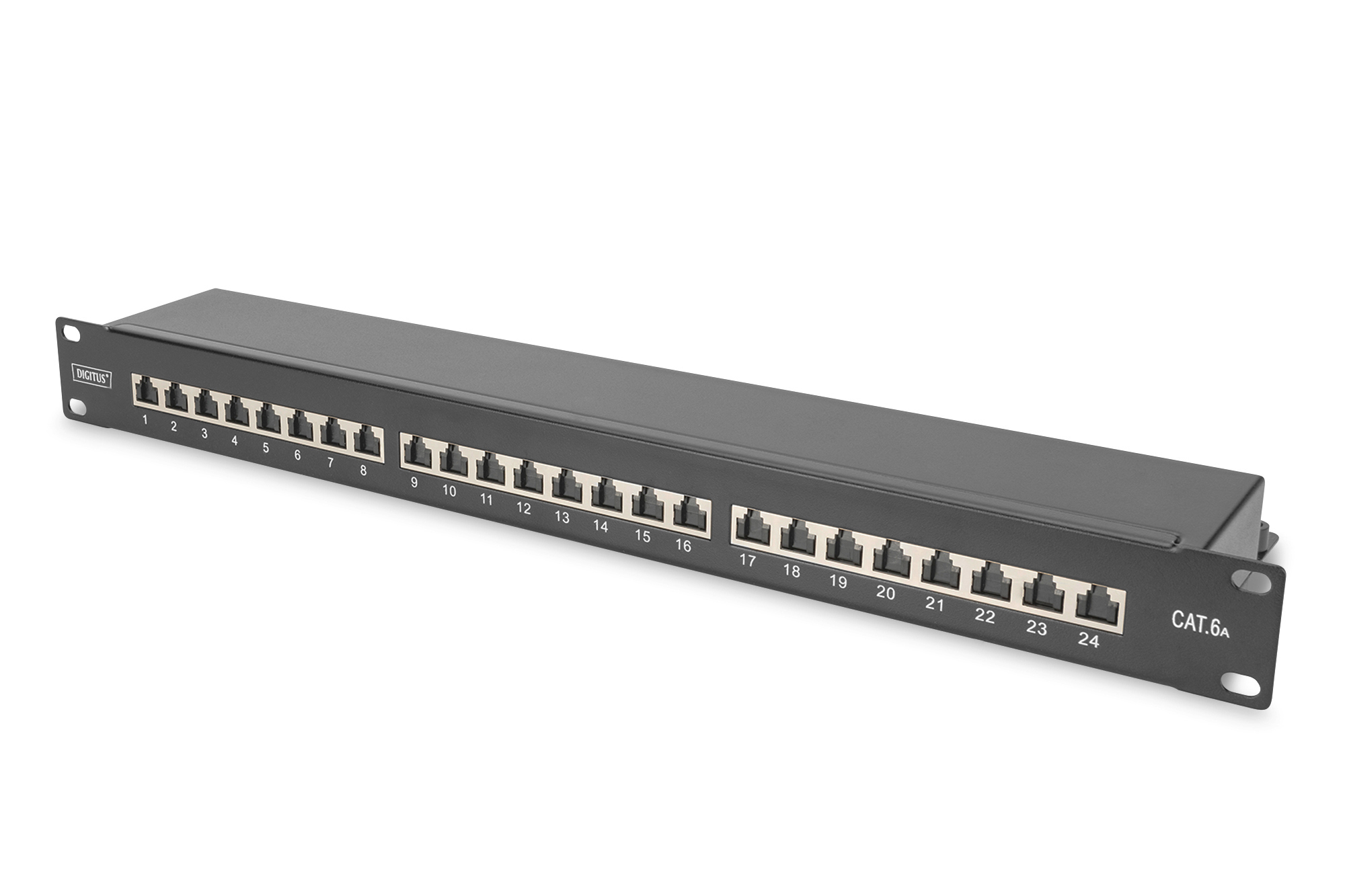 Digitus Professional DN-91624S-EA-B Patchpanel 24-Port Cat6a geschirmt 1HE 19" Schwarz