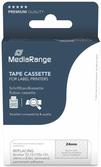 MediaRange Schriftbandkassette schwarz auf transparent 8m x 24mm (MRBTZ151)