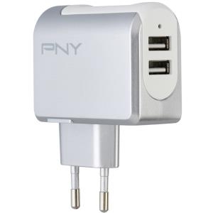 PNY Technologies FAST DUAL-USB EU WALL-CHARGER 2-USB-PORTS 17W (P-AC-2UF-SEU01-RB)