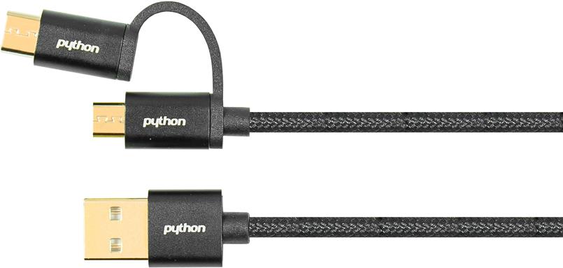 Python GC-M0095 USB Kabel 1 m 2.0 USB A USB C/Micro-USB A Schwarz (GC-M0095)