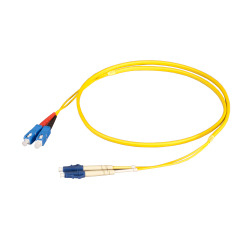EFB Elektronik Duplex Jumper LC-SC 9/125µ OS2 LSZH Flat Twin 3x5mm 0,5 m Gelb