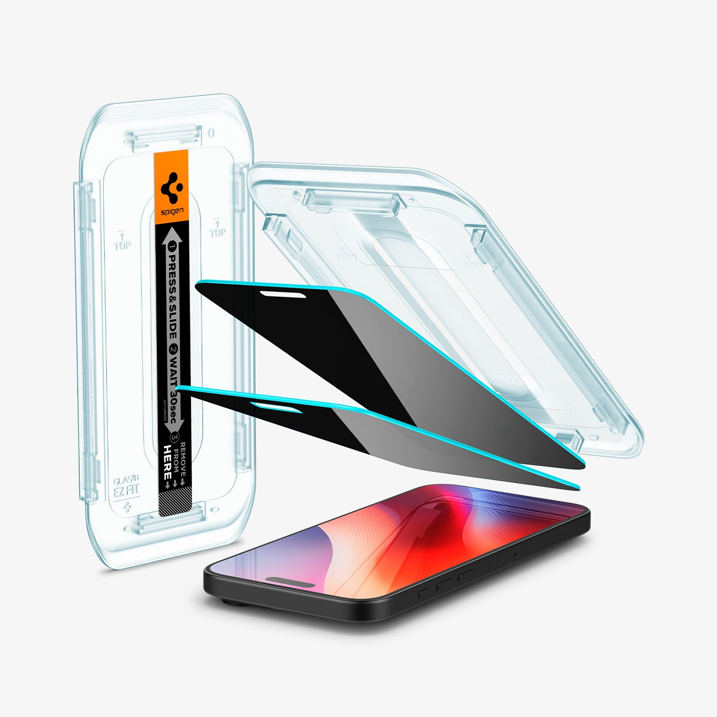 Spigen GLAS.tR EZ Fit 6,9" Privacy Displayschutzfolie Transparent