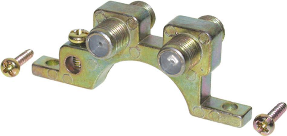 shiverpeaks BASIC-S F-Verbindung, 2 x F-Kupplung - 2 x F-Kupplung mit Masseblock 2-fach (BS85391)