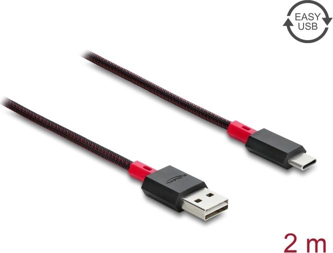 Delock EASY-USB 2.0 Kabel Typ-A Stecker zu USB Type-C™ Stecker 2 m schwarz (81543)
