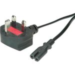 VALUE Stromkabel BS 1363 (M) gewinkelt zu power IEC 60320 C7 gerade (19.99.2017)