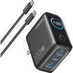 ANKER Charger 100W Ladegerät inkl. Display 2x USB-C 1x USB-A dunkelgrau (B121BGZ1)
