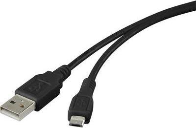 Renkforce USB 2.0 Kabel [1x USB 2.0 Stecker A - 1x USB 2.0 Stecker Micro-B] 1 m Schwarz vergoldete Steckkontakte, UL-zertifiziert (RF-4316220)