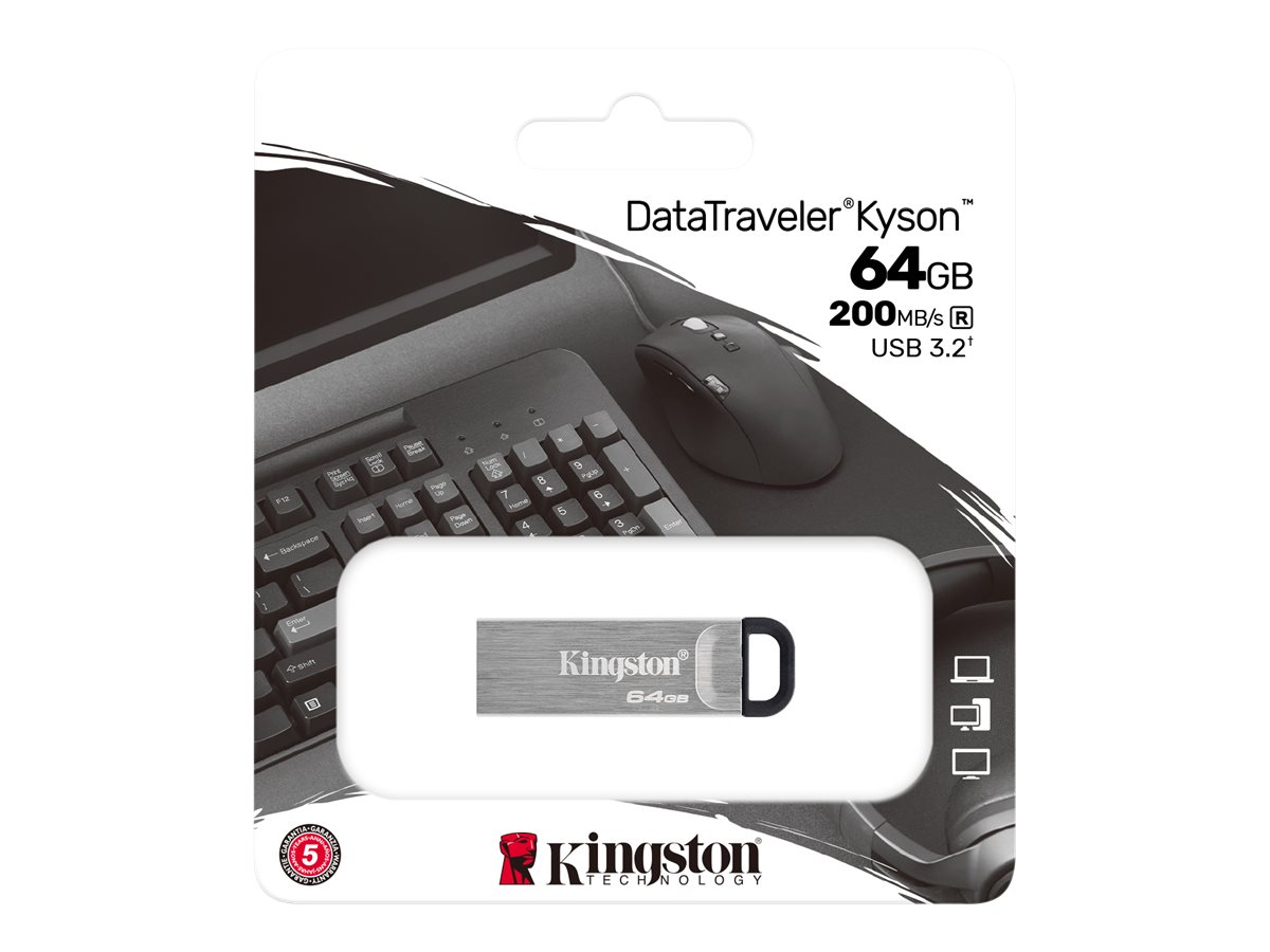 Kingston DataTraveler Kyson USB-Stick 64 GB USB 3.2 Gen 1 Silber