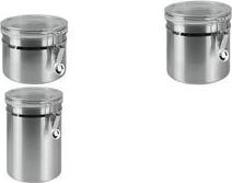 metaltex Vorratsdose, 1,0 L, rund, Edelstahl, silber Material: rostfreier Edelstahl / Acryl, satinierte - 1 Stück (185311010)