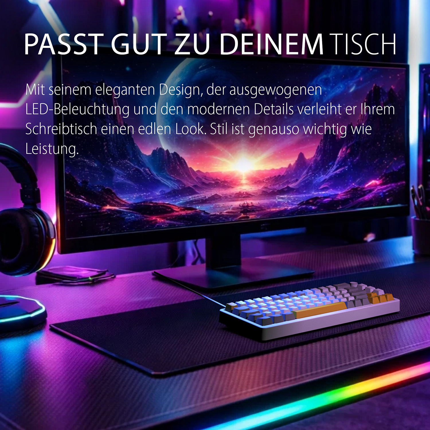 INCA IKG-457 Gaming-Tastatur Mechanisch RedSwitch RGB USB 2 m Deutsch Weiß