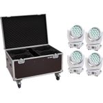 EUROLITE Set 4x LED TMH-X4 Moving-Head Wash Zoom ws + Case mit Rollen (20000954)