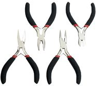 BRÜDER MANNESMANN Elektronik-Zangen-Satz, 4-teilig selbstöffnend durch innenliegende Feder, aus C50 Werkzeug - 1 Stück (M10840)