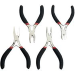 BRÜDER MANNESMANN Elektronik-Zangen-Satz, 4-teilig selbstöffnend durch innenliegende Feder, aus C50 Werkzeug - 1 Stück (M10840)