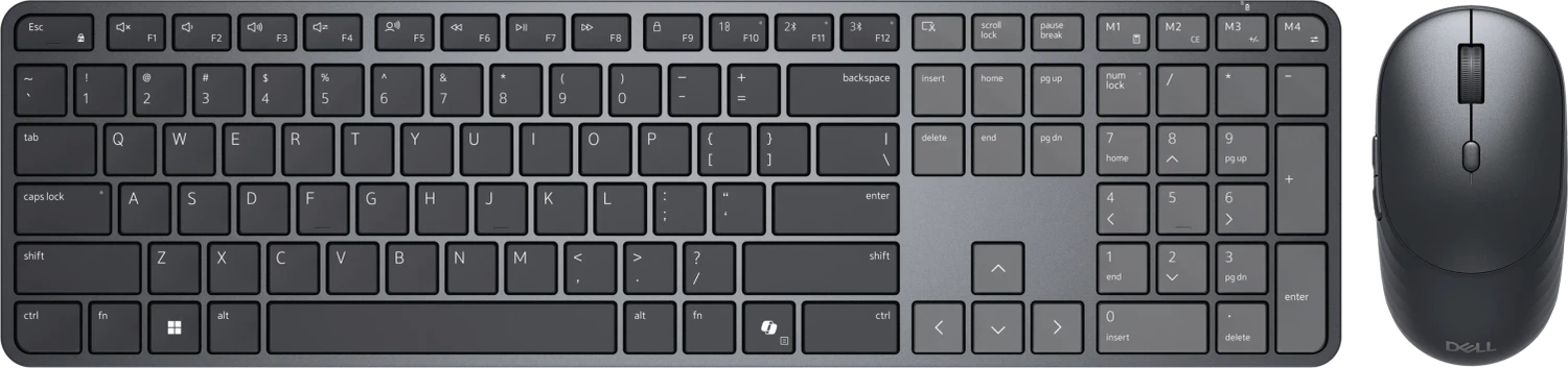 Dell Pro 7 Slim KM726 Tastatur-Maus-Set QWERTZ DE kabellos schwarz