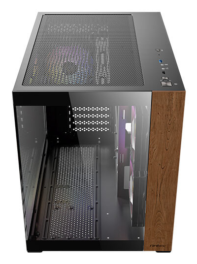 Antec CX600M Wood ARGB Mid Tower ATX PC-Gehäuse Schwarz, Holz